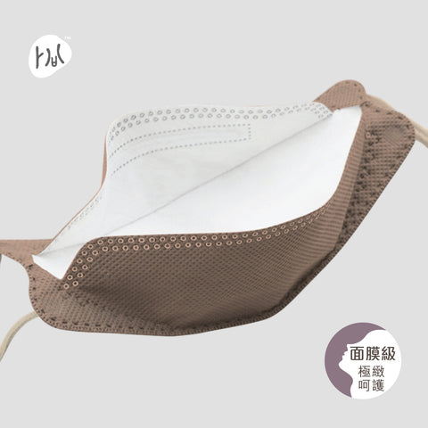 面膜級【摩卡咖啡】韓式KF94超薄極透氣3D成人立體醫用口罩 (10入/盒) MD雙鋼印