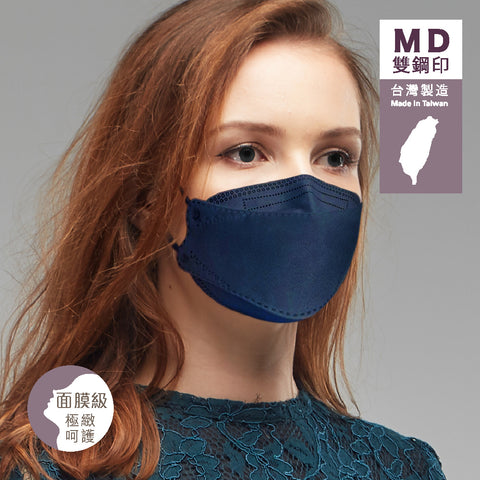 面膜級【海軍藍】超薄極透氣3D成人立體醫用口罩 (10入/盒) MD雙鋼印